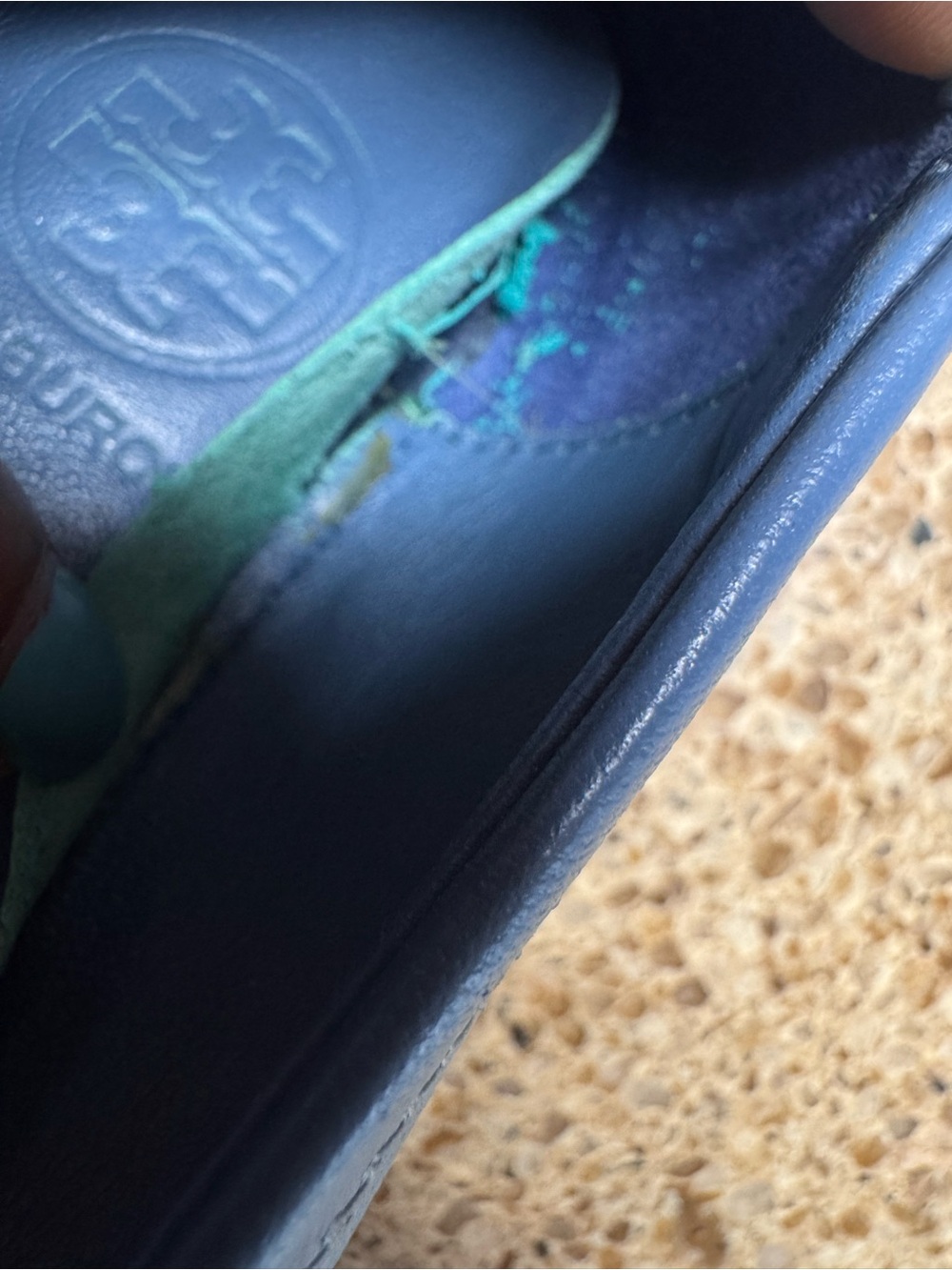 Tory Burch Blue Leather Logo Ballet Flats - Picture 13 of 16